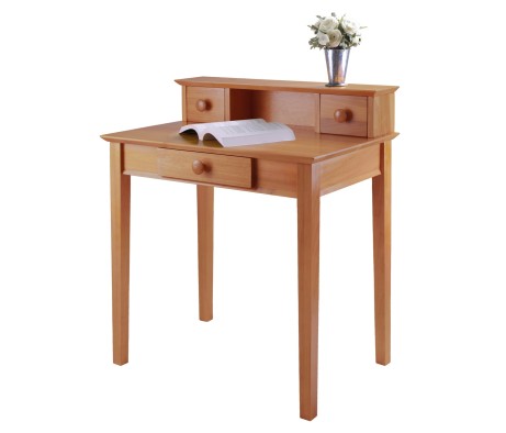 Studio 2-Tiered Desk, 35' High, 30' Wide, Honey