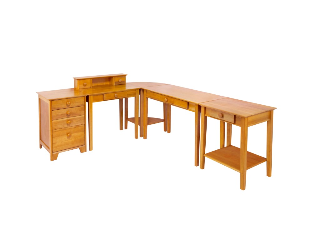 Studio 5-Pc Home Office Set, With Computer Desk, Writing Desk, Corner Table, End Table, File Cabinet