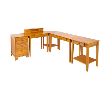 Studio 5-Pc Home Office Set, With Computer Desk, Writing Desk, Corner Table, End Table, File Cabinet