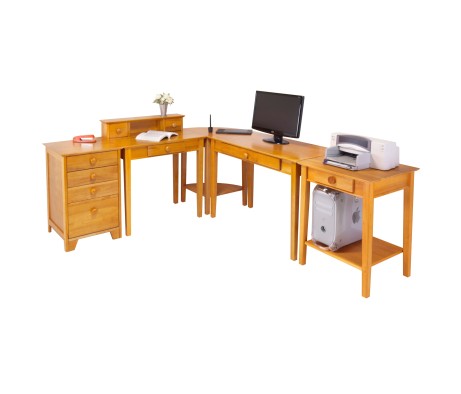 Studio 5-Pc Home Office Set, With Computer Desk, Writing Desk, Corner Table, End Table, File Cabinet