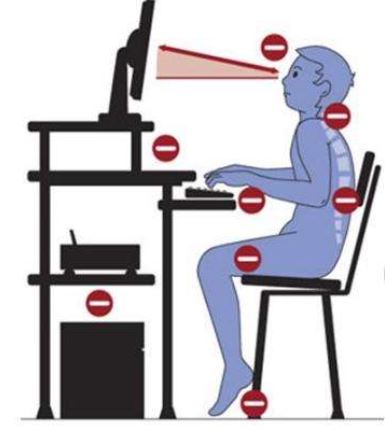 An example of improper workplace organization