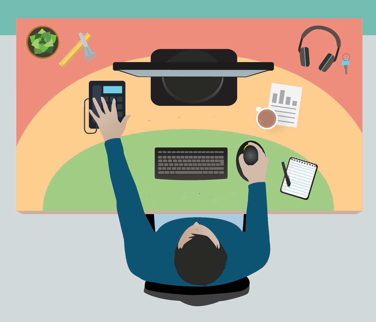 An example of organizing a work surface